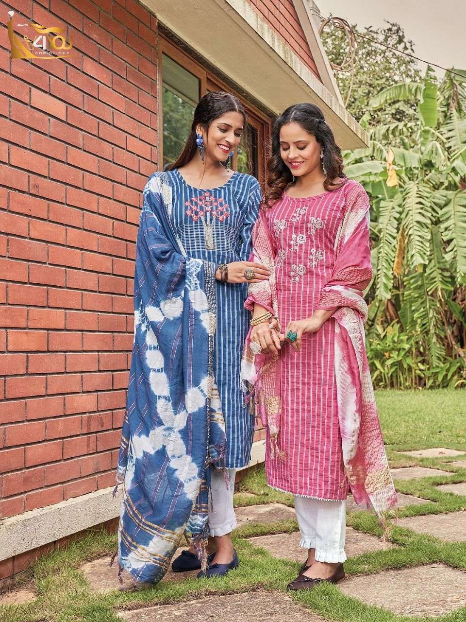 V4YOU Presenting CORAL VOL 1 KURTI PENT WITH DUPATTA Wholesale catalog