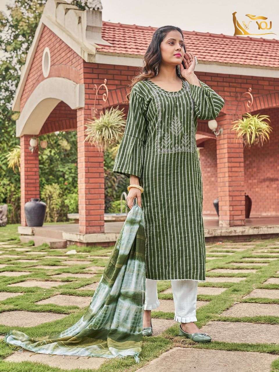 V4YOU Presenting CORAL VOL 1 KURTI PENT WITH DUPATTA Wholesale catalog
