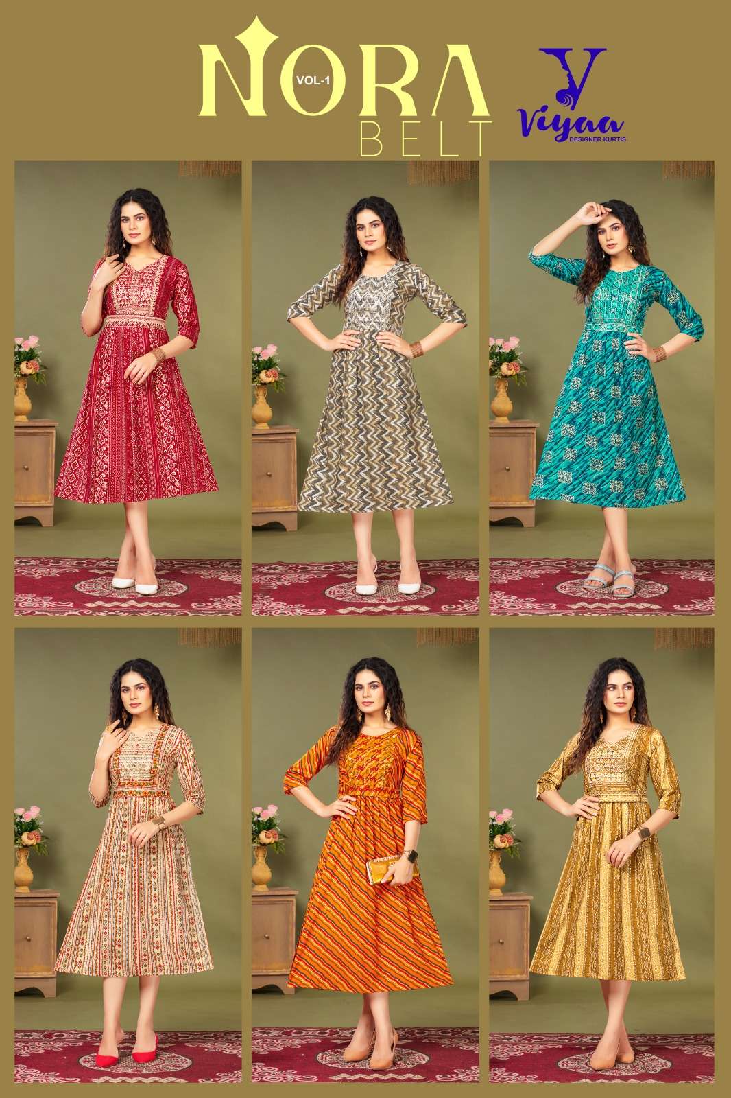 VIYAA DESIGNER NORA BELT V1 Kurti Wholesale catalog