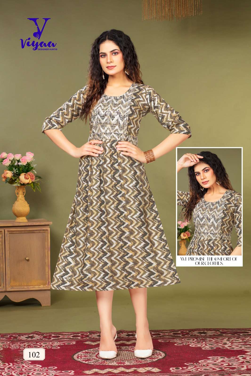 VIYAA DESIGNER NORA BELT V1 Kurti Wholesale catalog