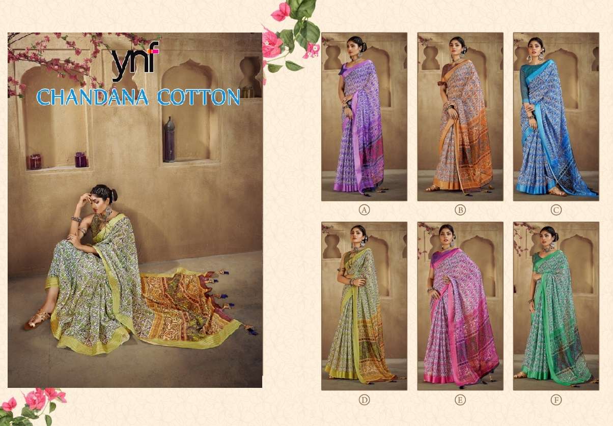 Ynf Chandana Cotton Digital Printed Saree Wholesale catalog