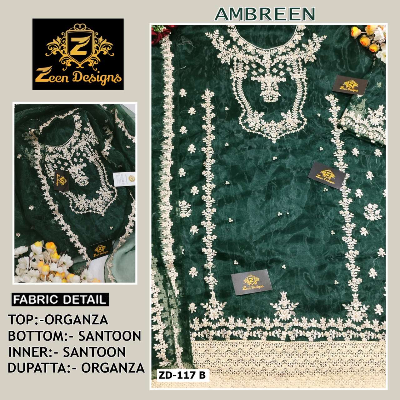 Zeen Designs Presents  AMBREEN ZD - 117 A/B Wholesale catalog