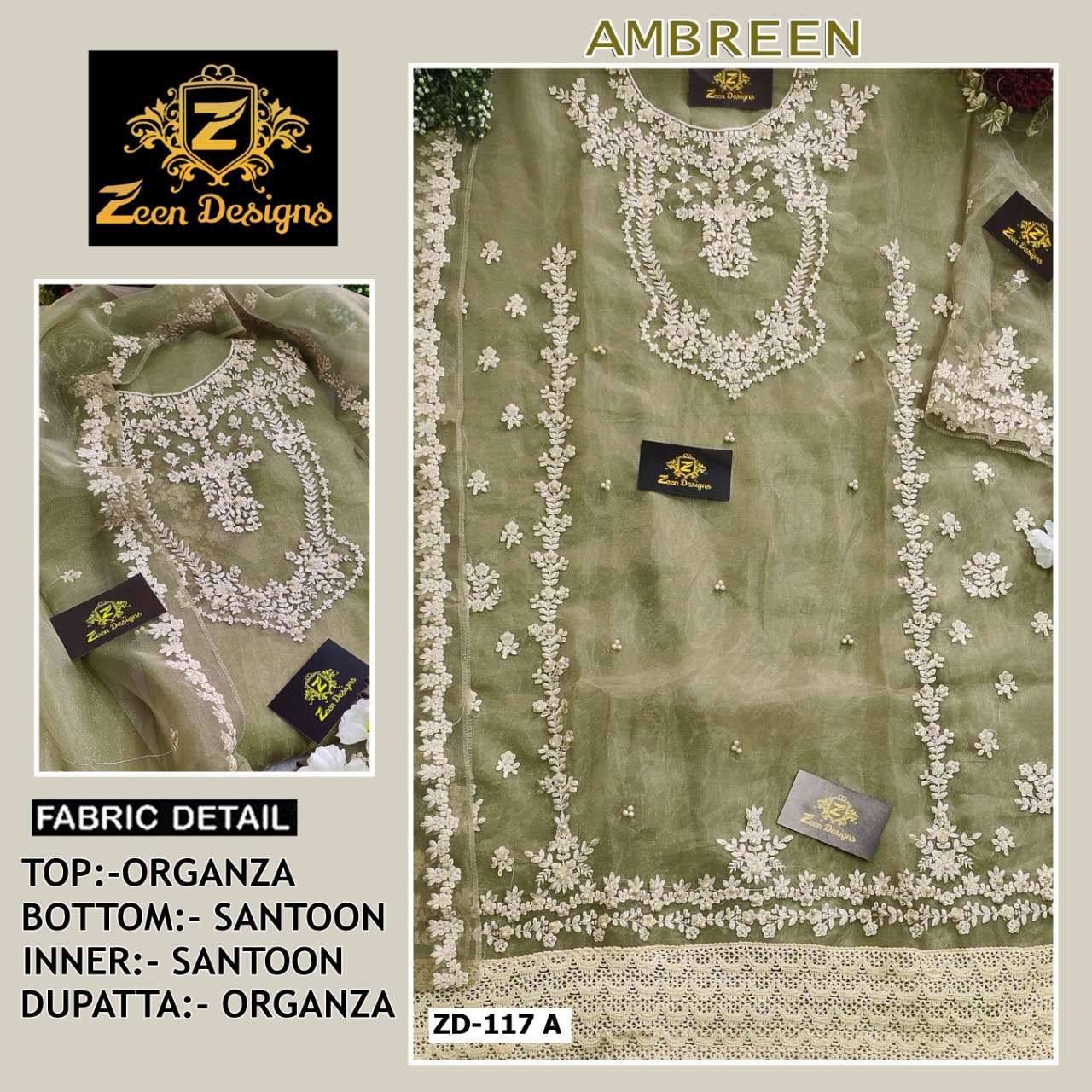 Zeen Designs Presents  AMBREEN ZD - 117 A/B Wholesale catalog