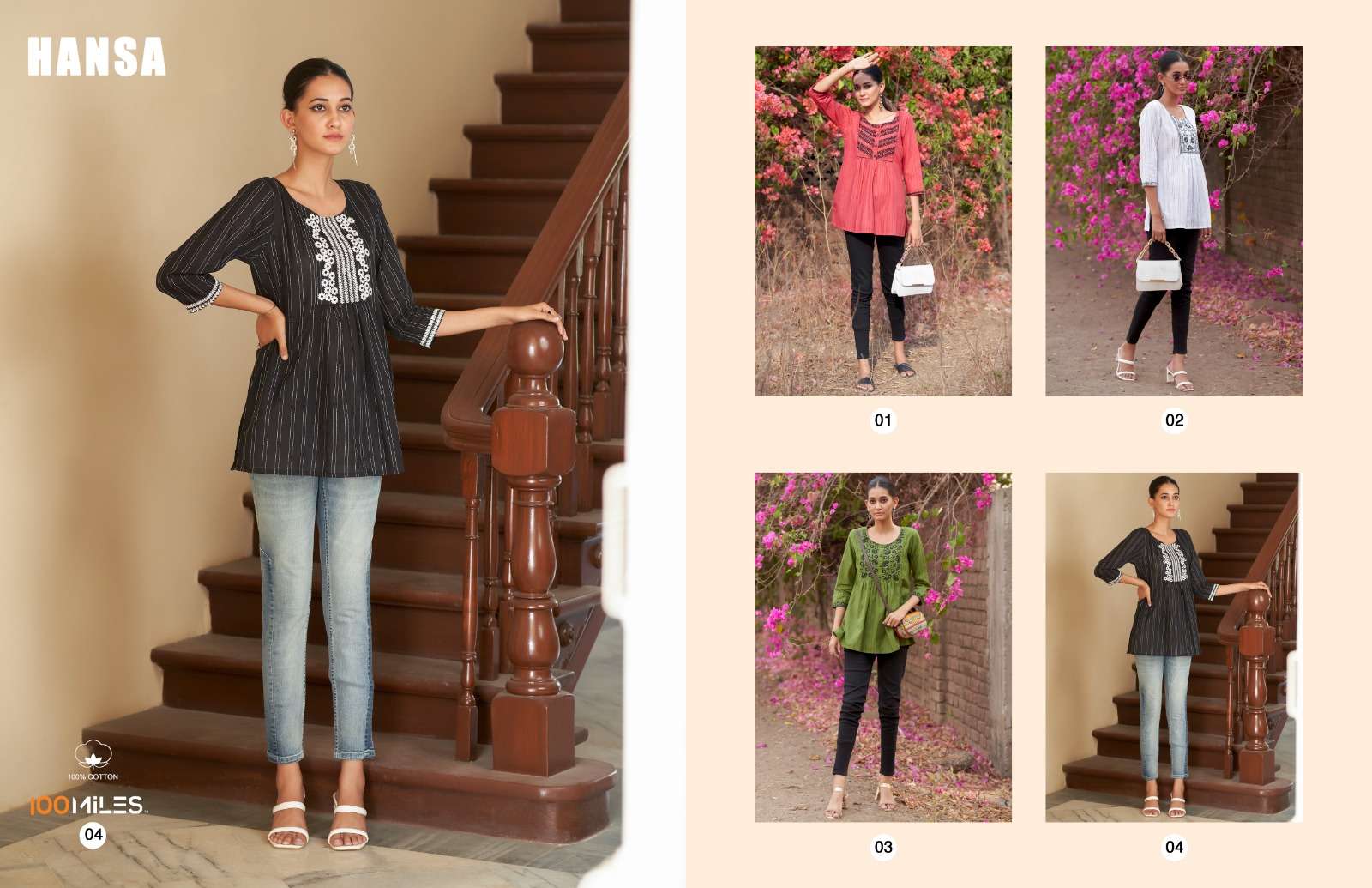 100MILES HANSA Kurti Top Wholesale catalog