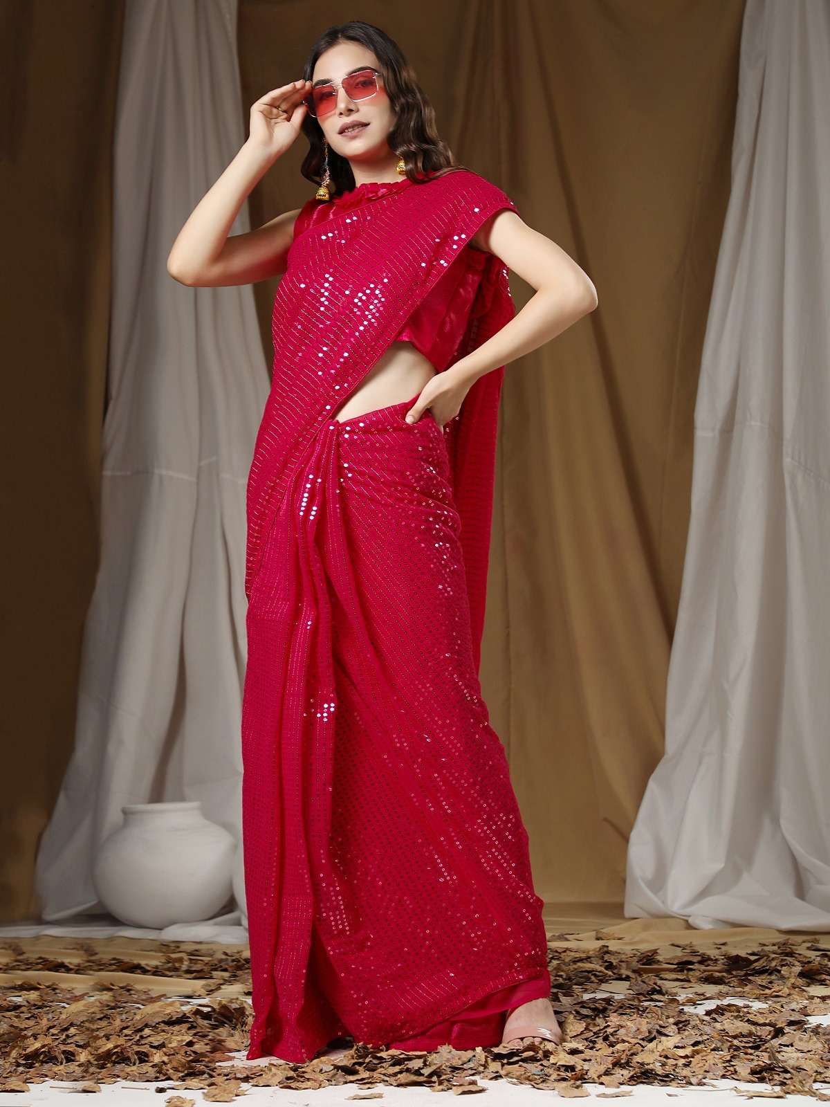 Aab Sequence Designer Georgette Saree Wholesale Catalog 