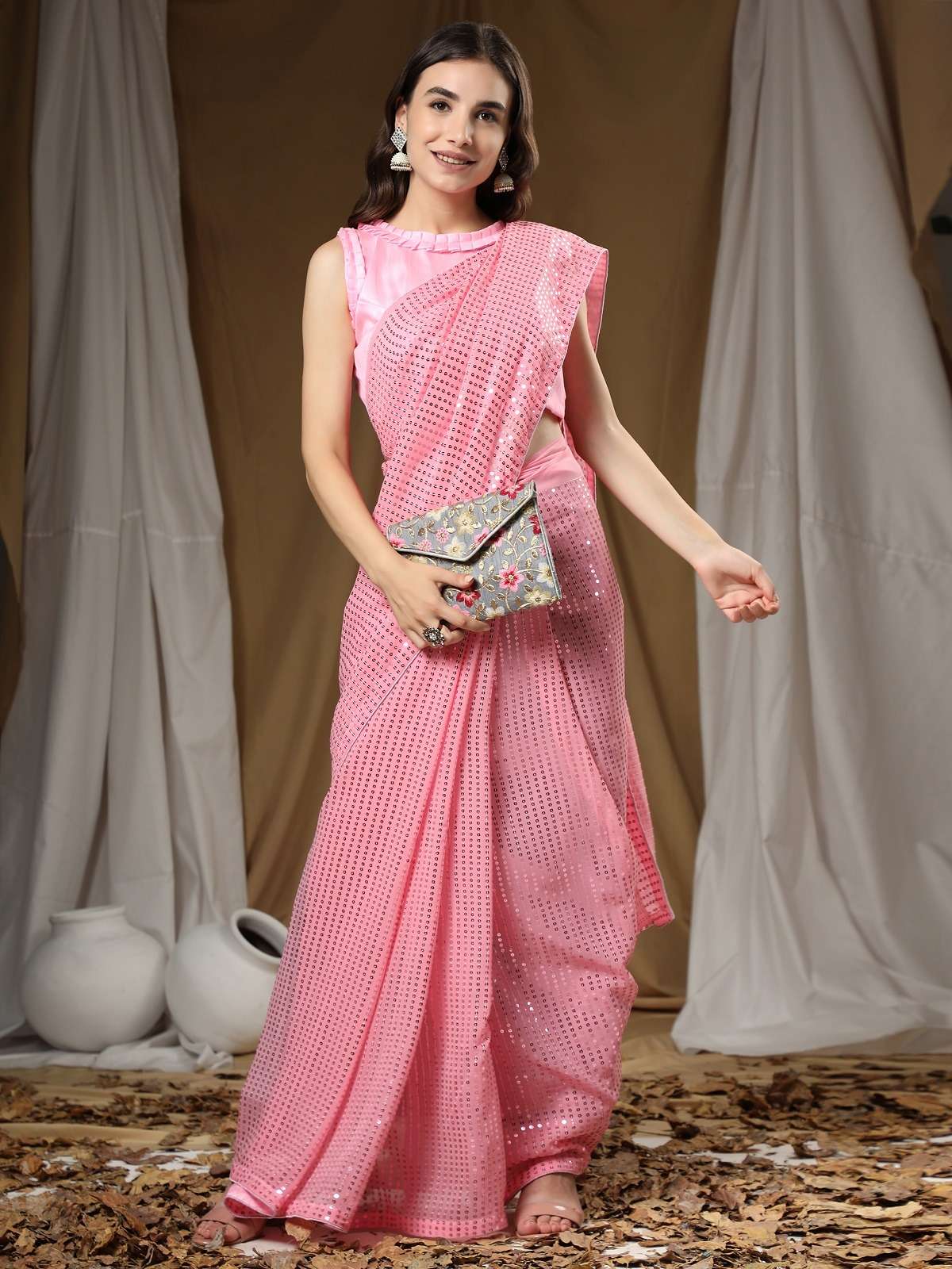 Aab Sequence Designer Georgette Saree Wholesale Catalog 