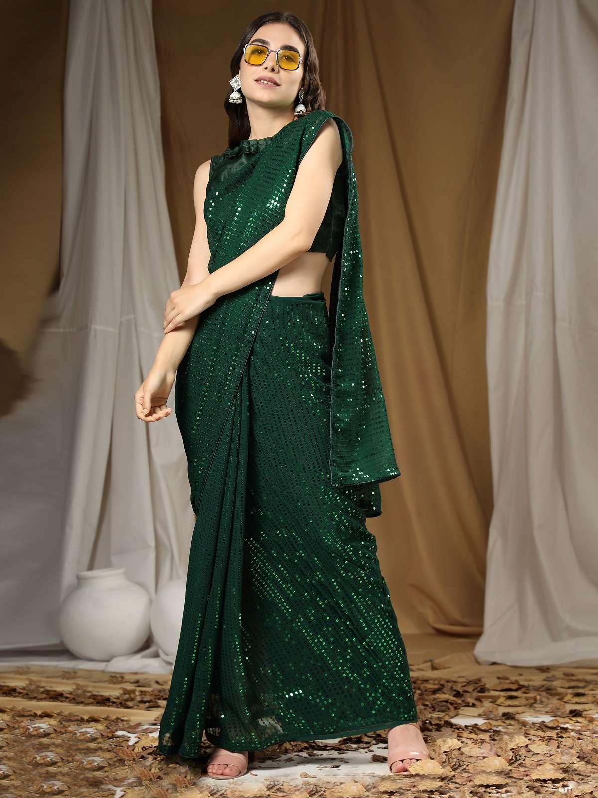 Aab Sequence Designer Georgette Saree Wholesale Catalog 