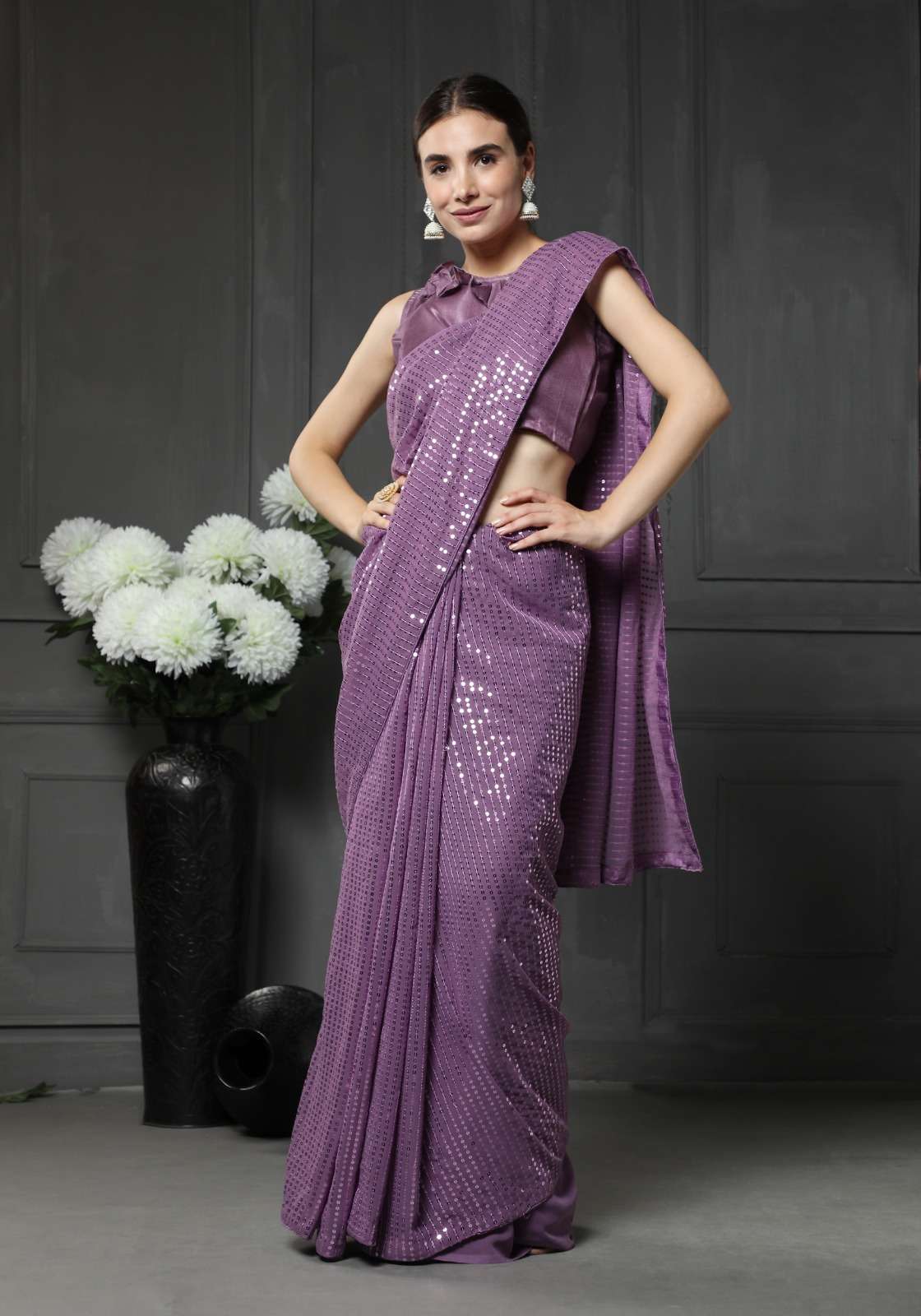 Aab Sequence Designer Georgette Saree Wholesale Catalog 