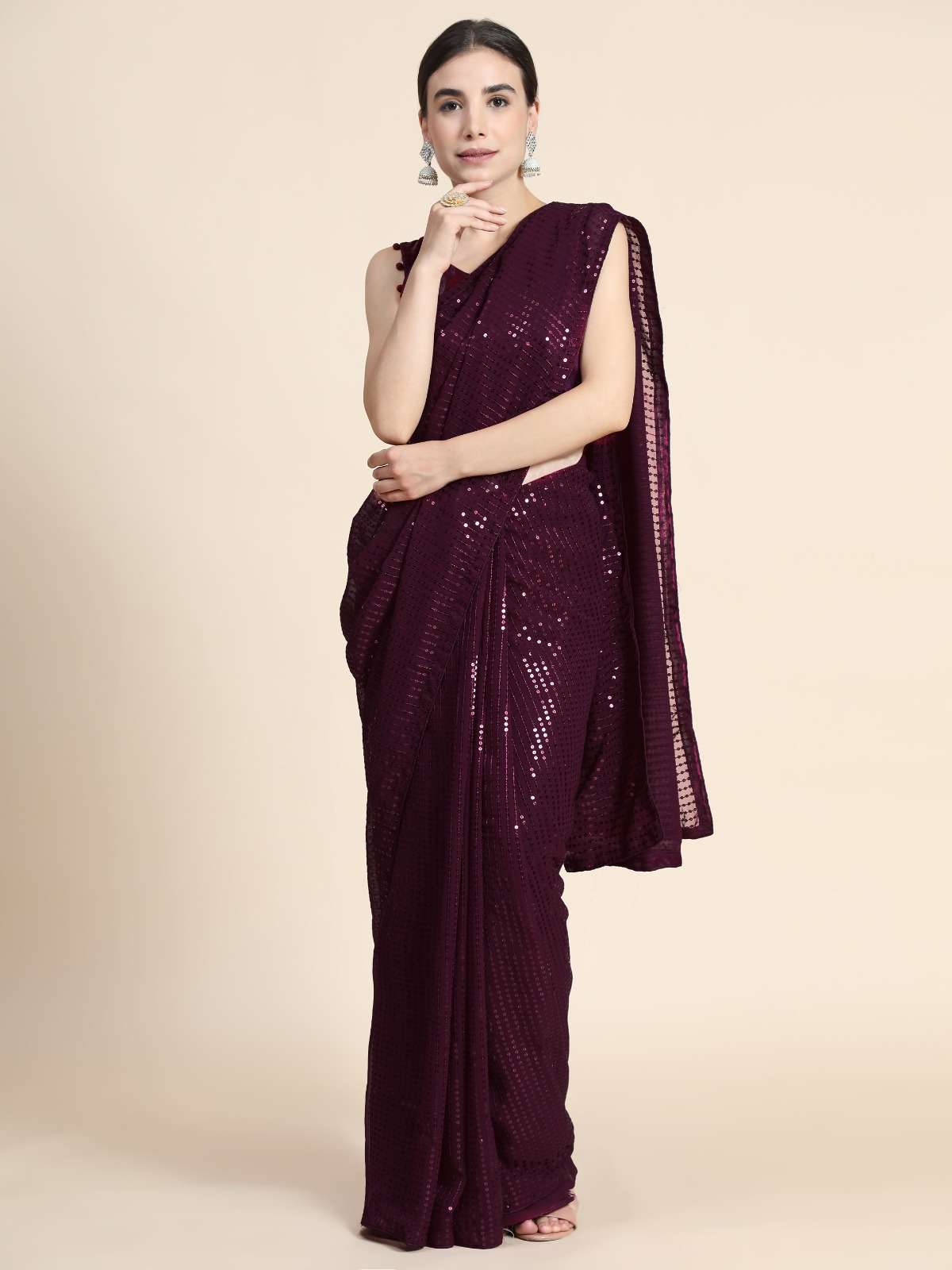 Aab Sequence Designer Georgette Saree Wholesale Catalog 