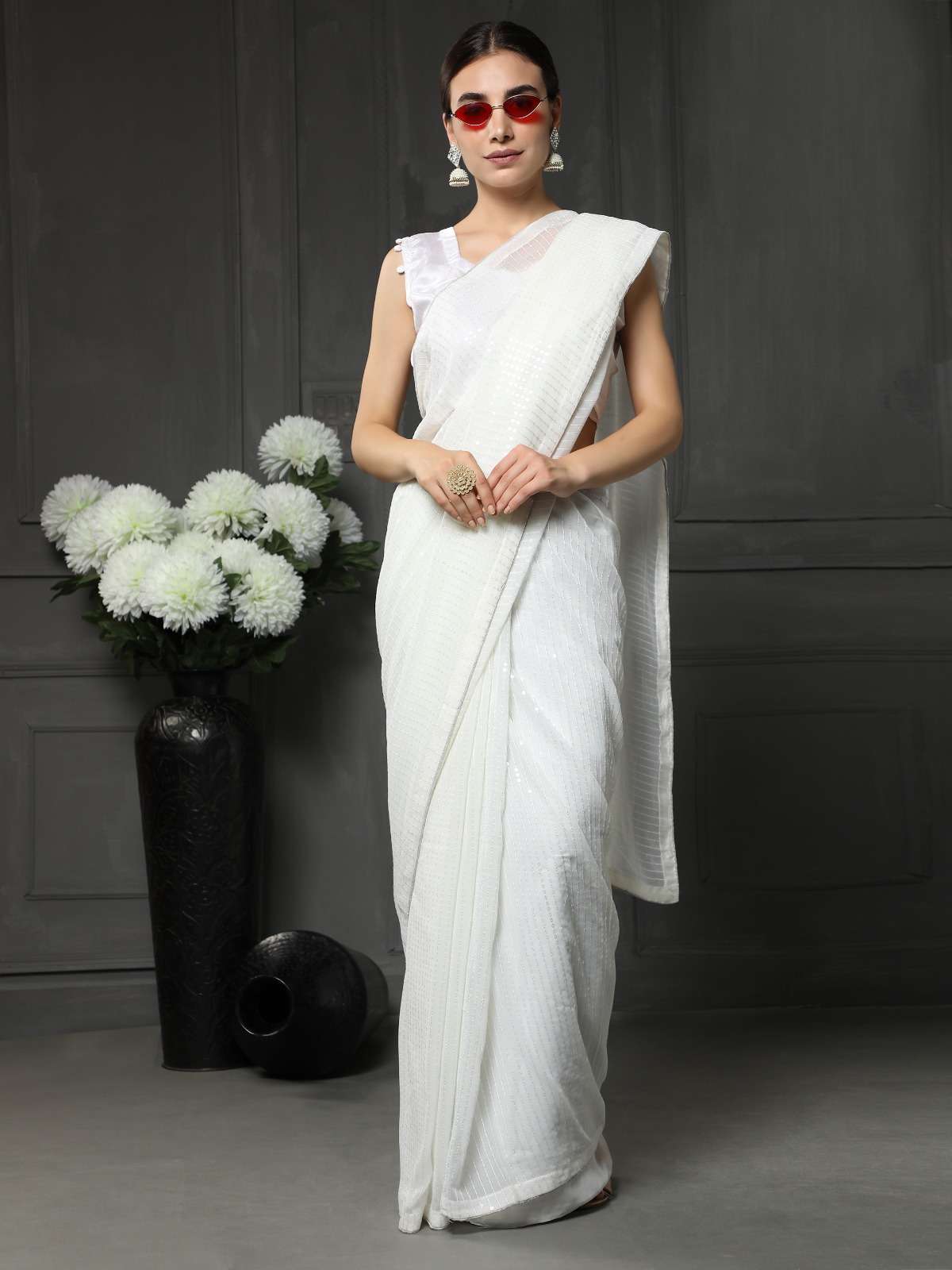 Aab Sequence Designer Georgette Saree Wholesale Catalog 