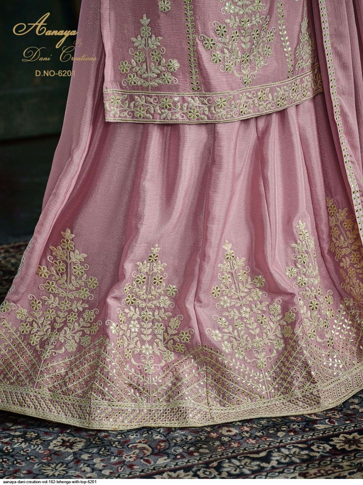 AANAYA DANI CREATION VOL 162 PINK LEHENGA WITH TOP 6201 Wholesale catalog