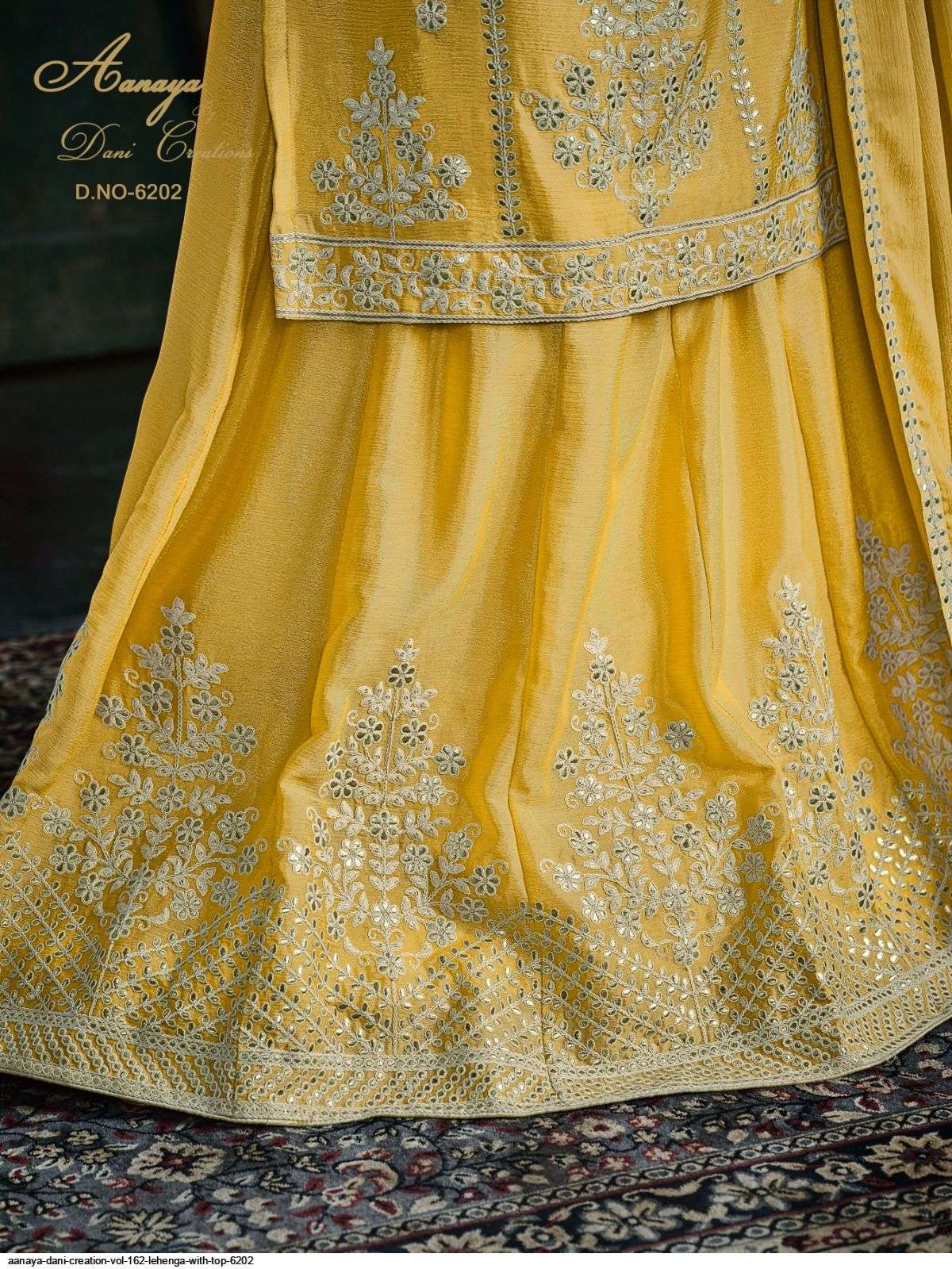 AANAYA DANI CREATION VOL 162 YELLOW LEHENGA WITH TOP 6202 Wholesale catalog
