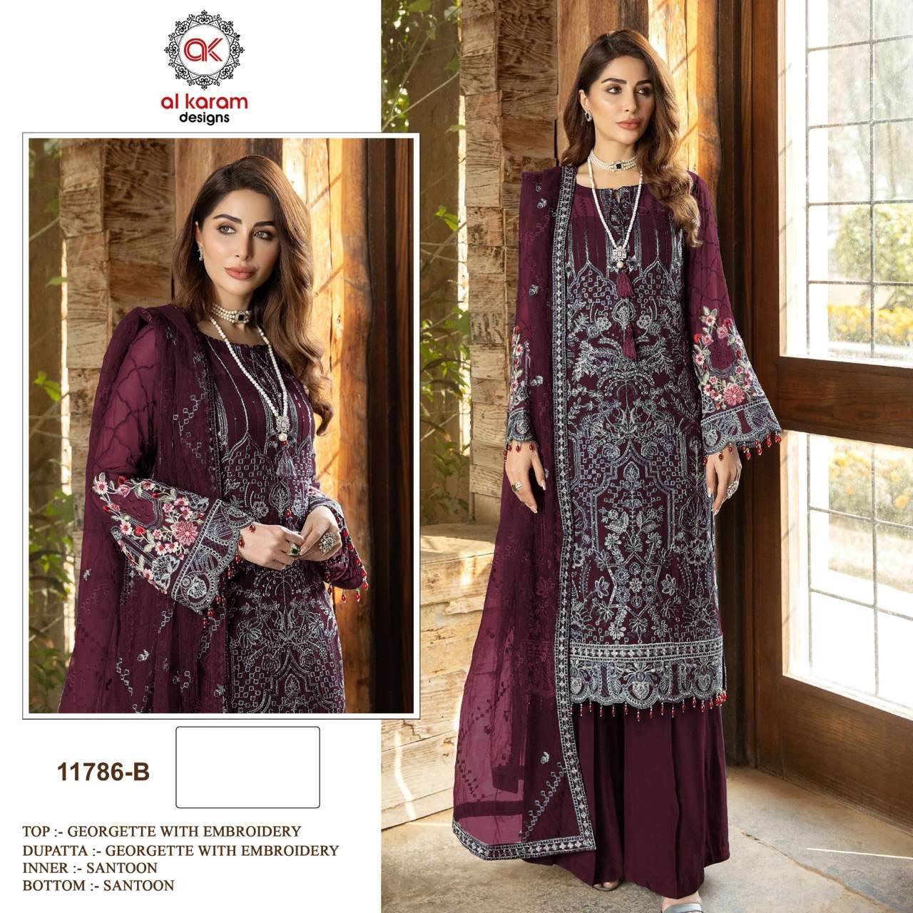 Al Karam 11786 Color Exclusive Pakistani Suits Wholesale catalog