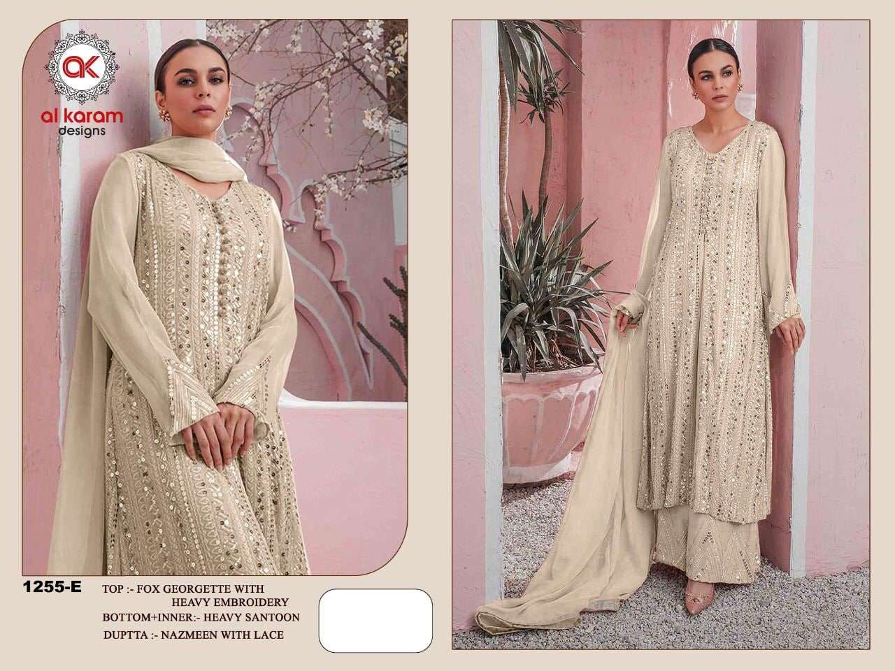 Al Karam 1255 Master Color Georgette Pakistani Suits Wholesale catalog