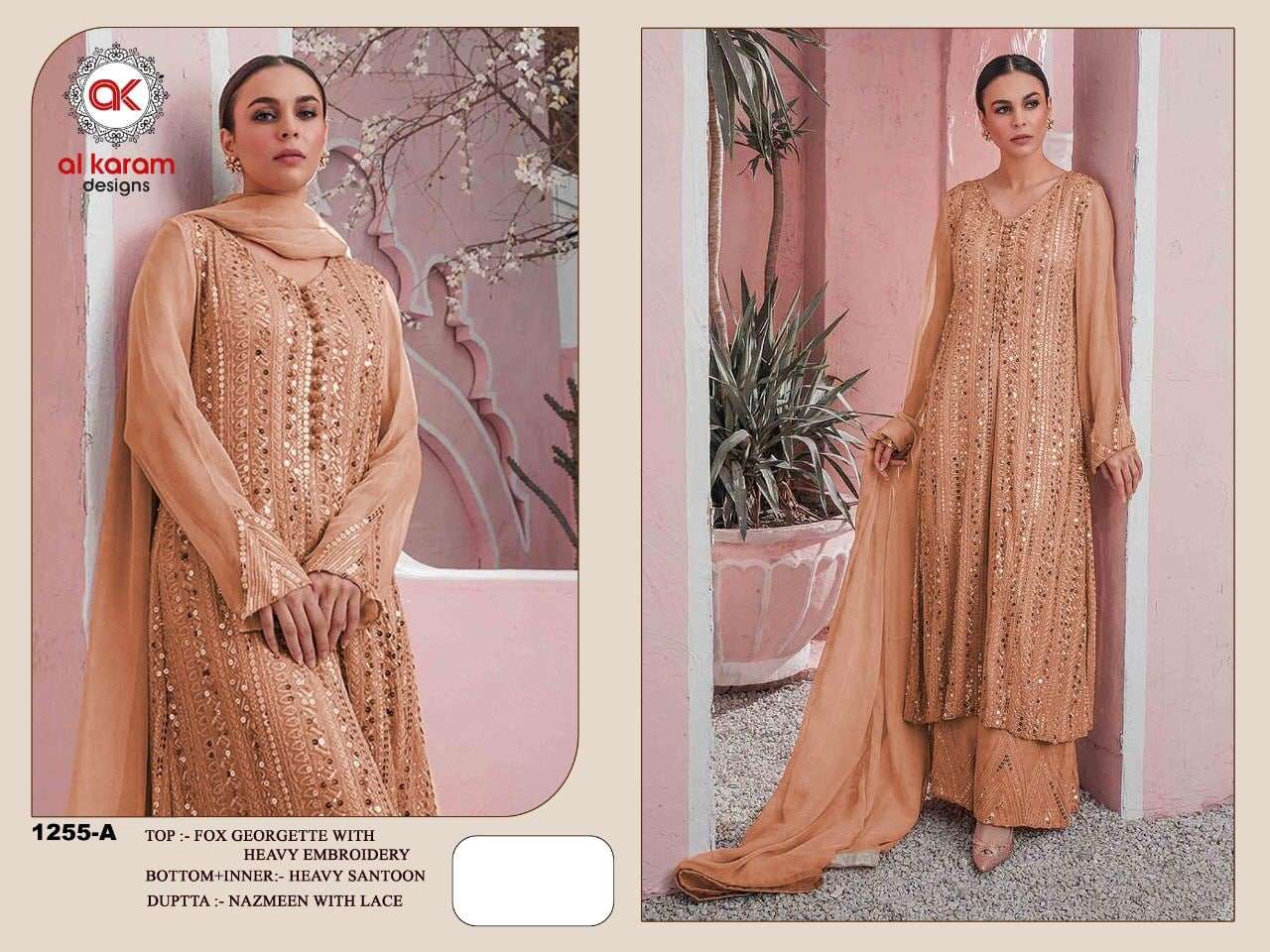 Al Karam 1255 Master Color Georgette Pakistani Suits Wholesale catalog