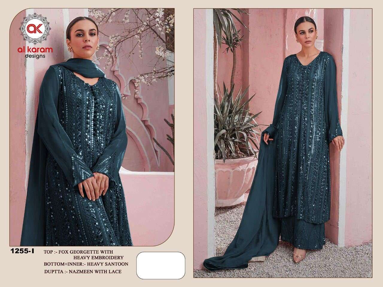 Al Karam 1255 Master Color Georgette Pakistani Suits Wholesale catalog