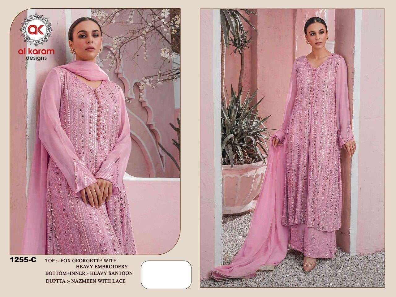 Al Karam 1255 Master Color Georgette Pakistani Suits Wholesale catalog