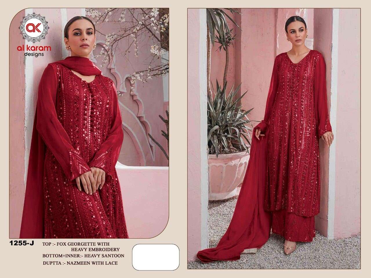Al Karam 1255 Master Color Georgette Pakistani Suits Wholesale catalog
