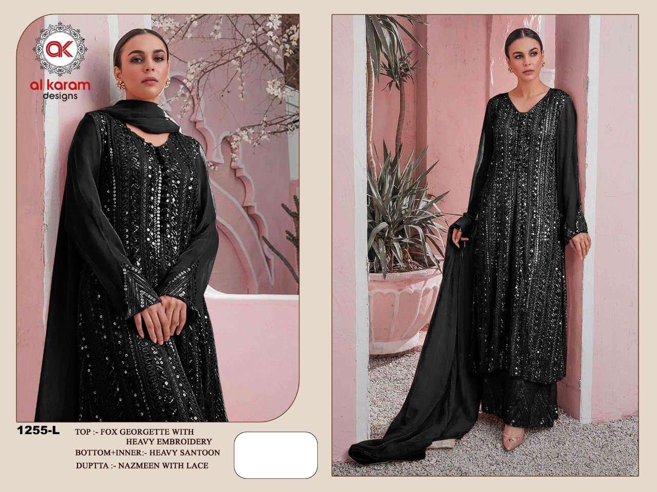Al Karam 1255 Master Color Georgette Pakistani Suits Wholesale catalog