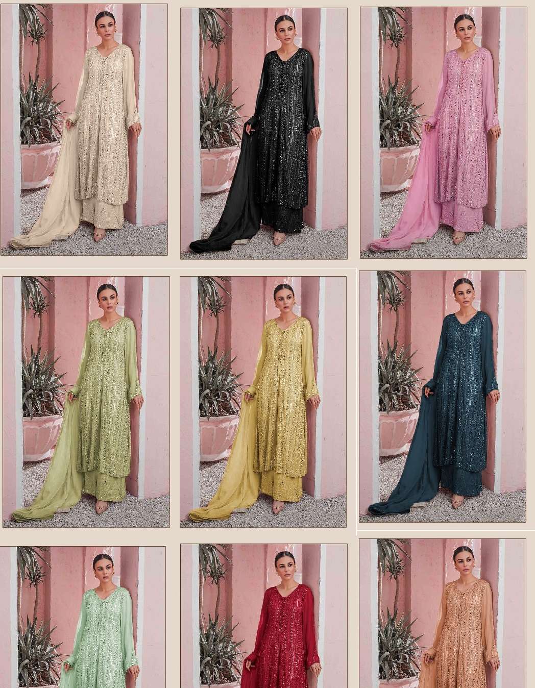 Al Karam 1255 Master Color Georgette Pakistani Suits Wholesale catalog