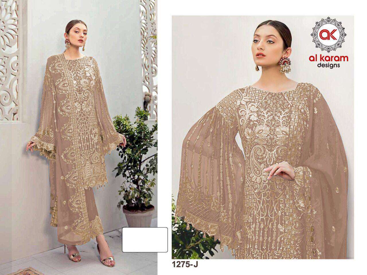 Al Karam 1275 Master Color Designer Georgette Pakistani Suits Wholesale catalog