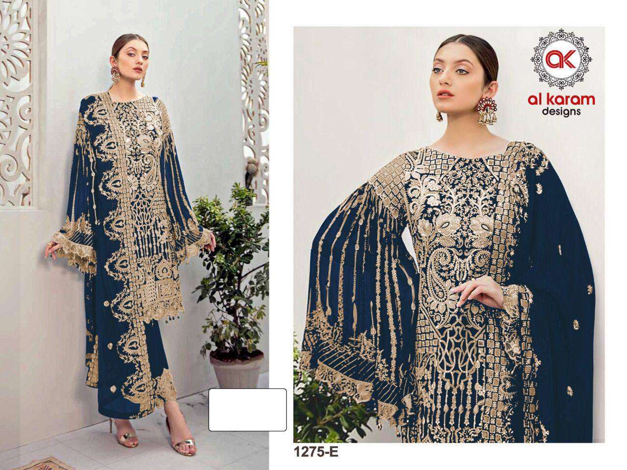 Al Karam 1275 Master Color Designer Georgette Pakistani Suits Wholesale catalog