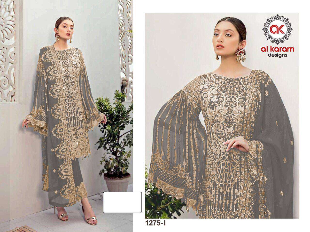 Al Karam 1275 Master Color Designer Georgette Pakistani Suits Wholesale catalog