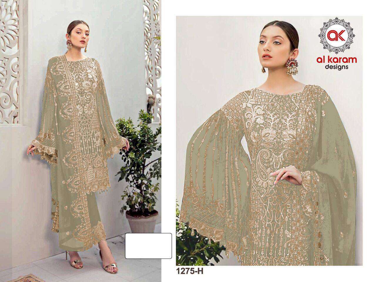 Al Karam 1275 Master Color Designer Georgette Pakistani Suits Wholesale catalog