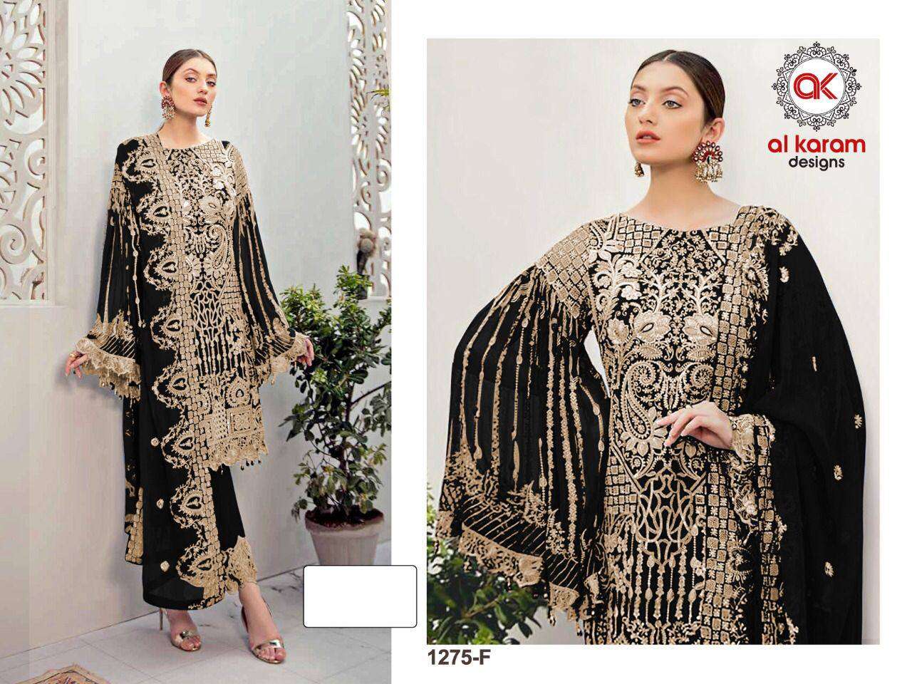 Al Karam 1275 Master Color Designer Georgette Pakistani Suits Wholesale catalog