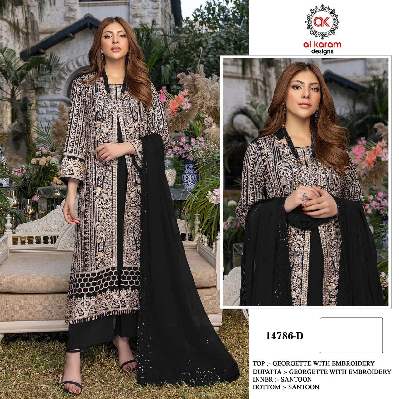 Al Karam 14786 Color New Designer Pakistani Suits Wholesale catalog