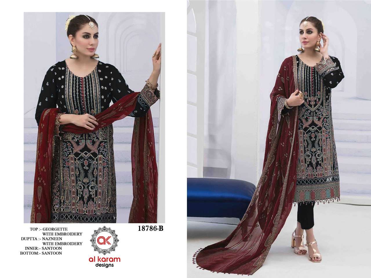 Al Karam 18786 Color Exclusive Designer Pakistani Suits Wholesale catalog