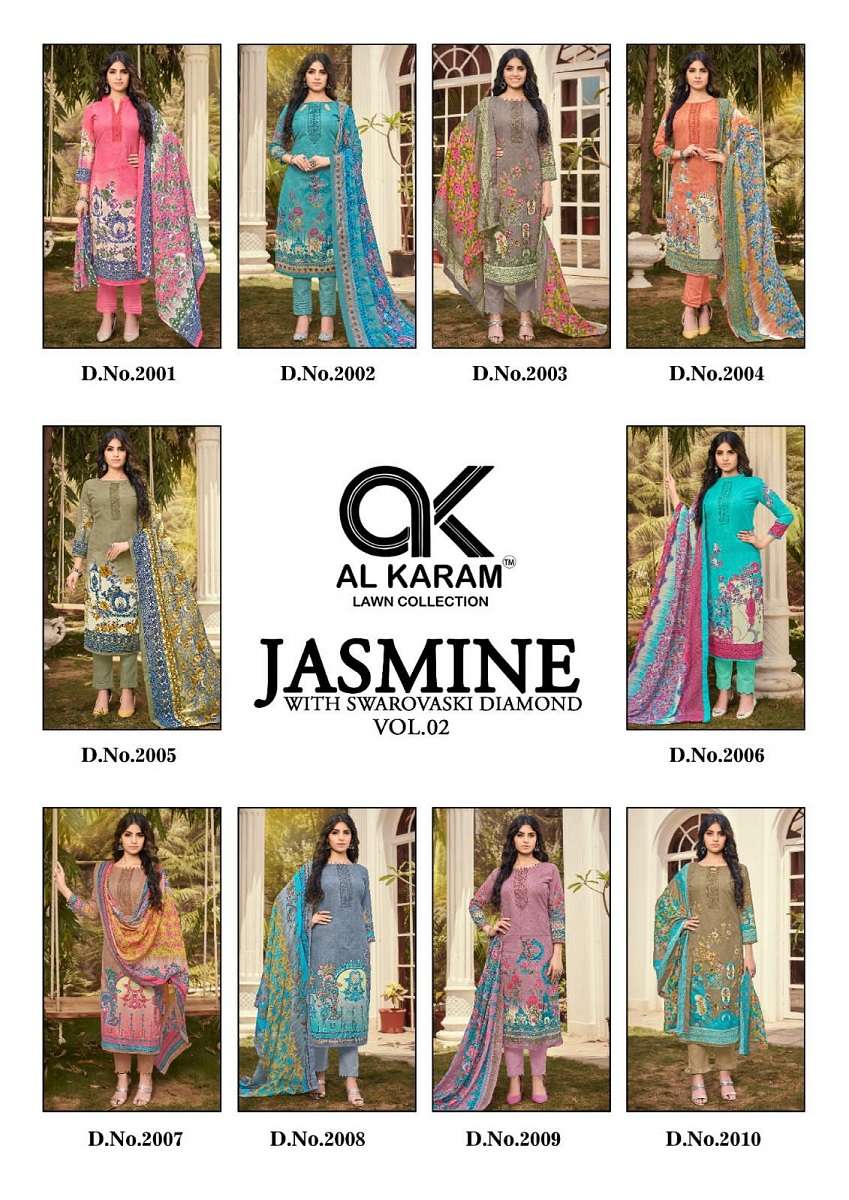 AL KARAM JASMINE VOL-2 – DRESS MATERIAL Wholesale catalog