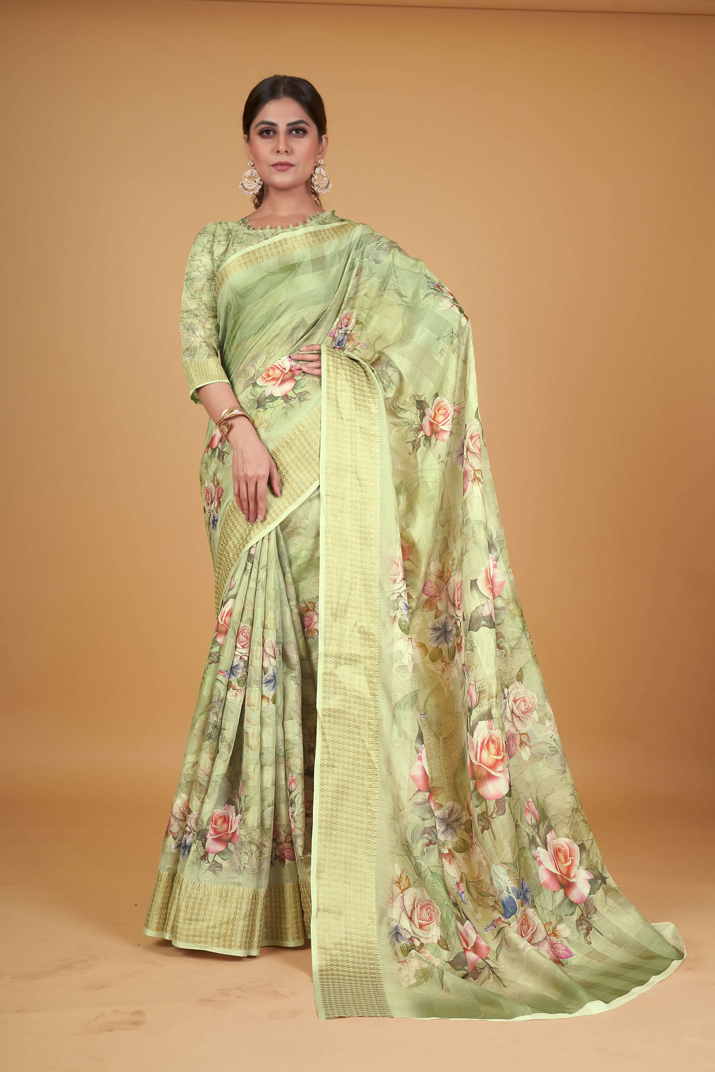Alisha S1517 Digital Printed Cotton Silk Saree Wholesale catalog