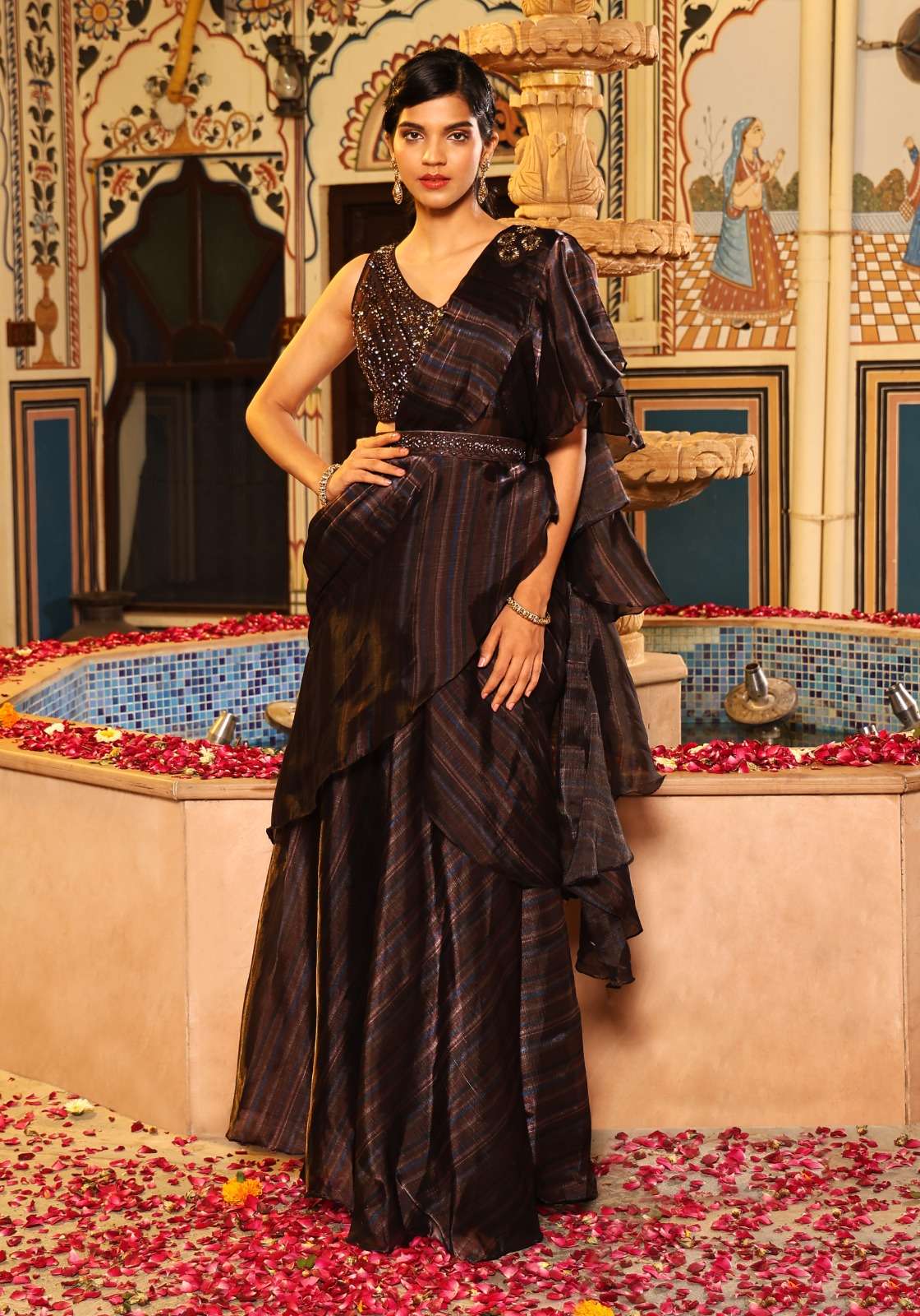 Amoha Trendz 1016341 Organza Ready To Wear Designer Saree Wholesale catalog