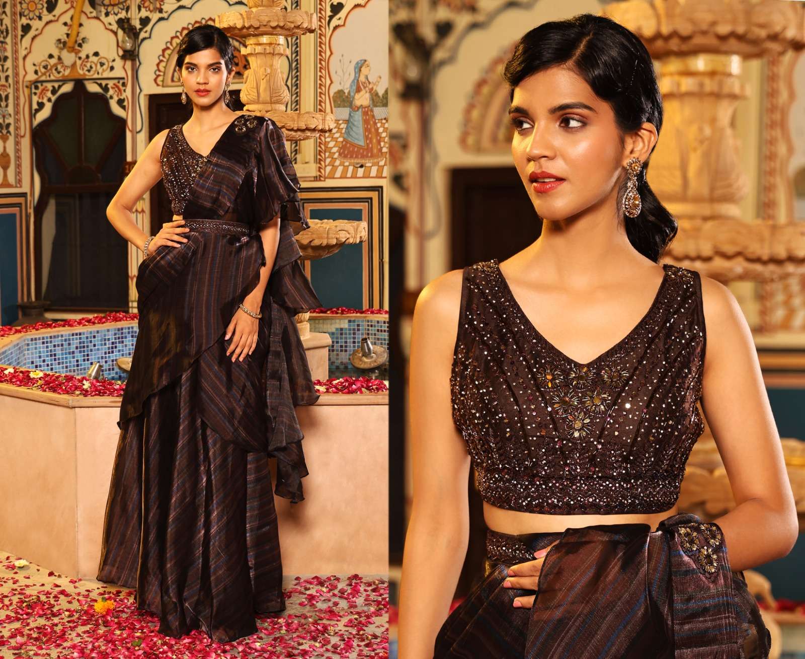 Amoha Trendz 1016341 Organza Ready To Wear Designer Saree Wholesale catalog