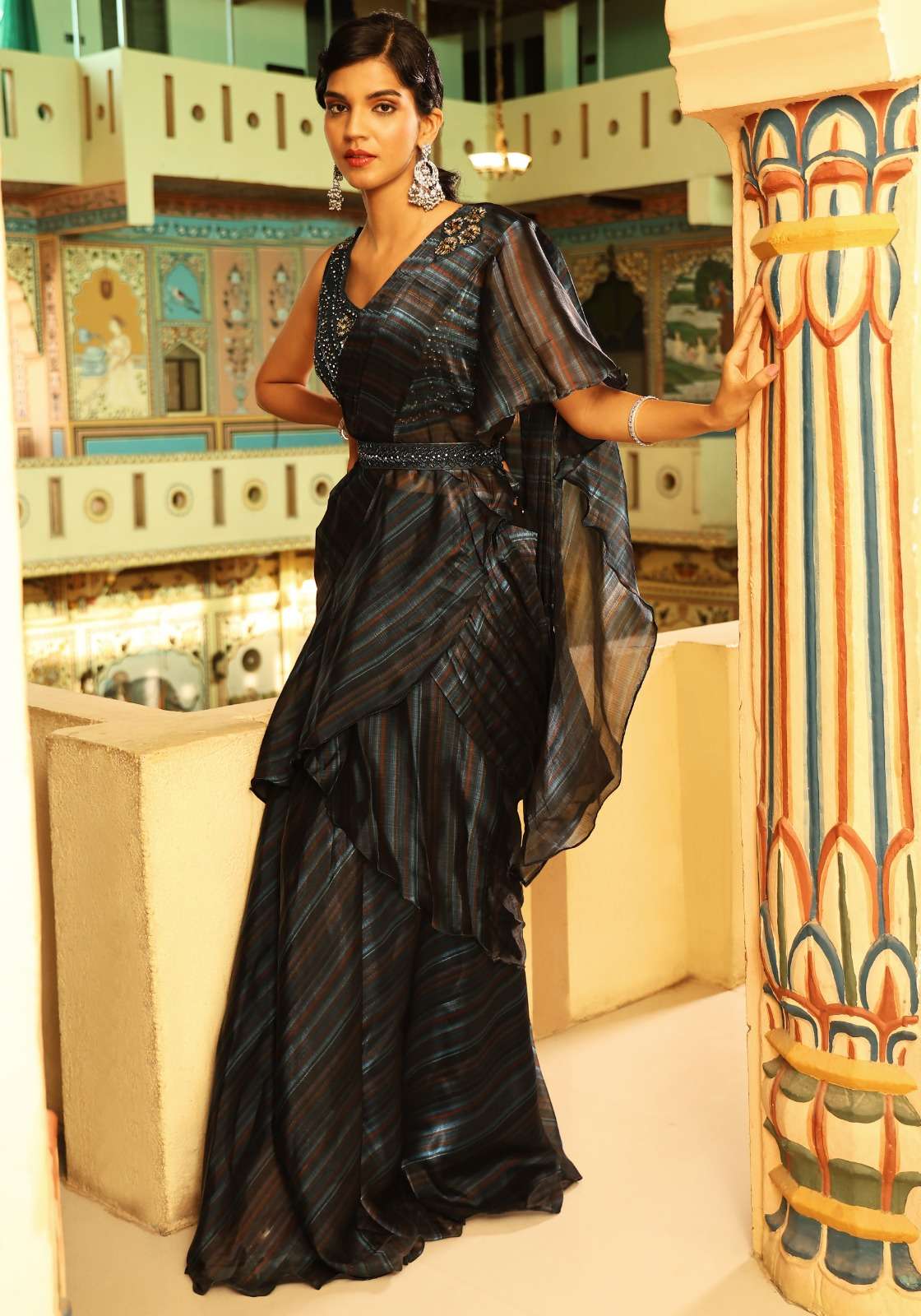 Amoha Trendz 1016341 Organza Ready To Wear Designer Saree Wholesale catalog
