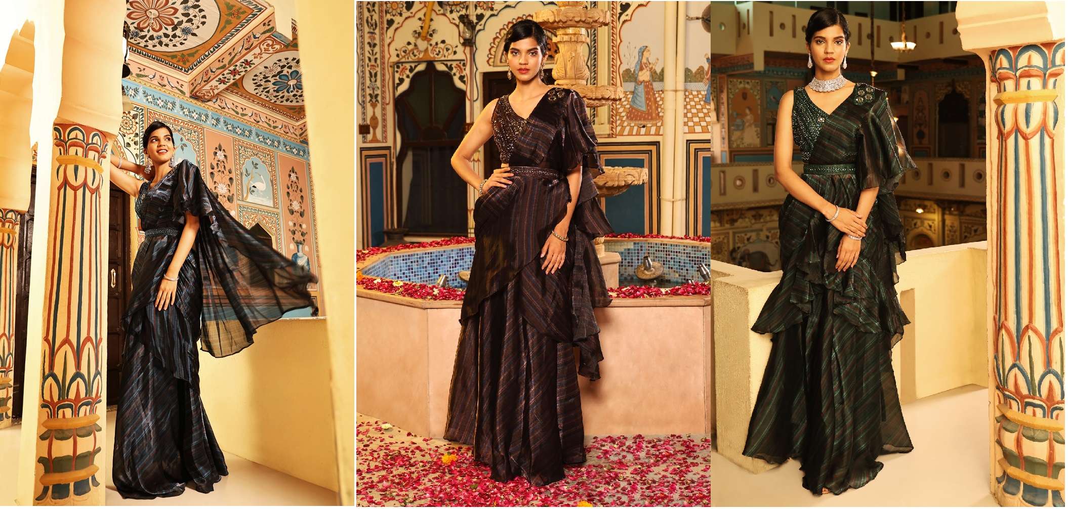 Amoha Trendz 1016341 Organza Ready To Wear Designer Saree Wholesale catalog