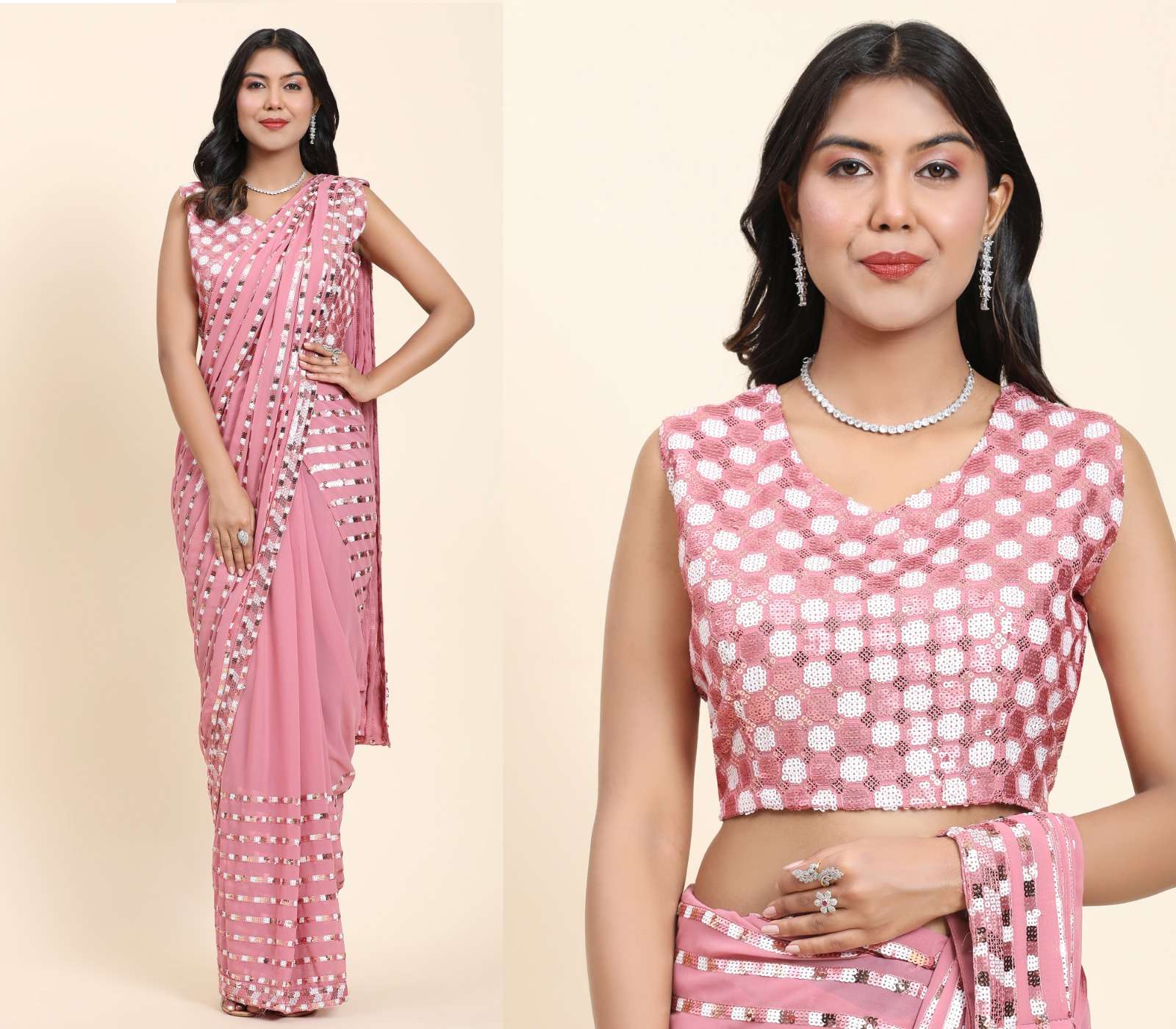 Amoha Trendz 248 Georgette Ready To Wear Saree Wholesale catalog