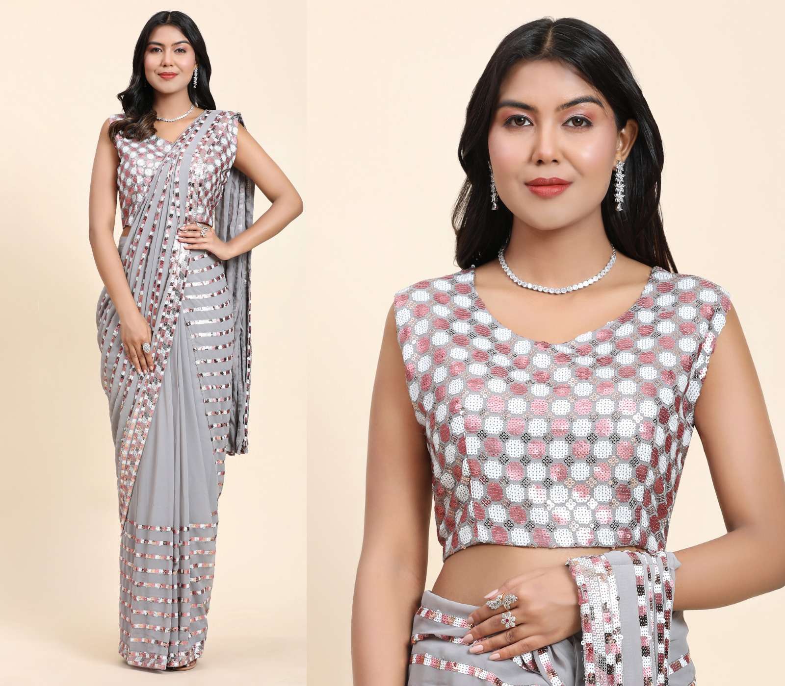 Amoha Trendz 248 Georgette Ready To Wear Saree Wholesale catalog