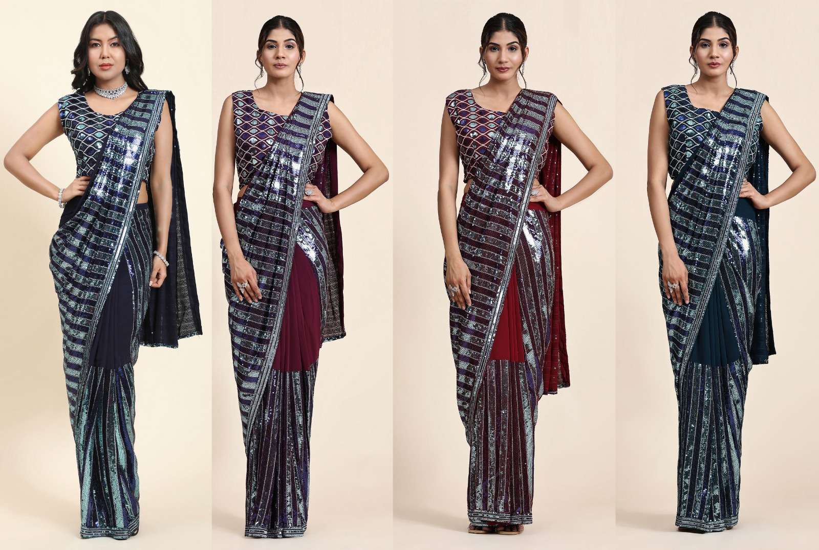 Amoha Trendz 254 Ready To Wear Georgette Saree Wholesale catalog