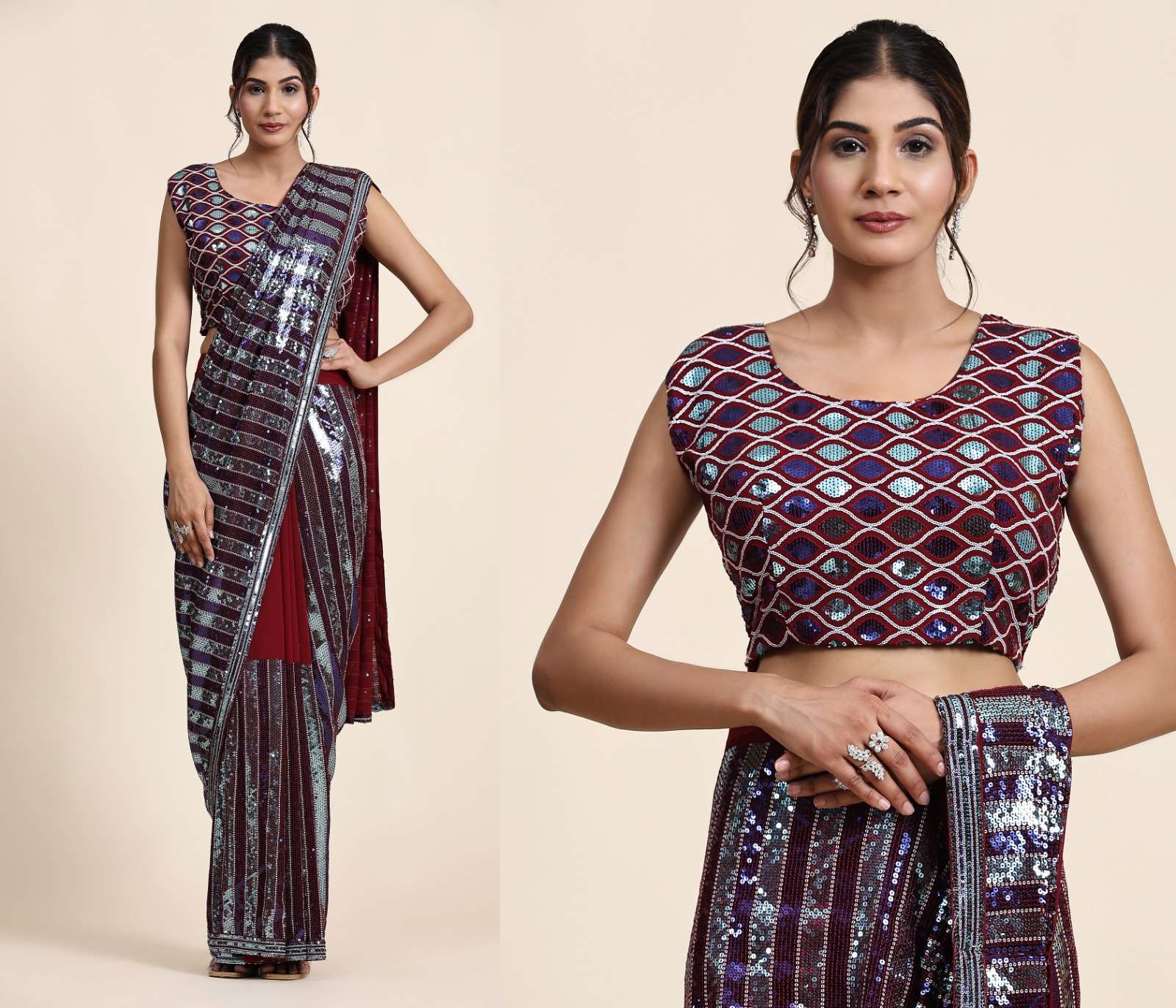 Amoha Trendz 254 Ready To Wear Georgette Saree Wholesale catalog