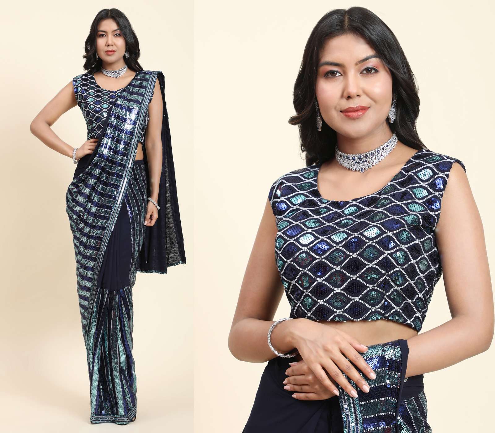 Amoha Trendz 254 Ready To Wear Georgette Saree Wholesale catalog