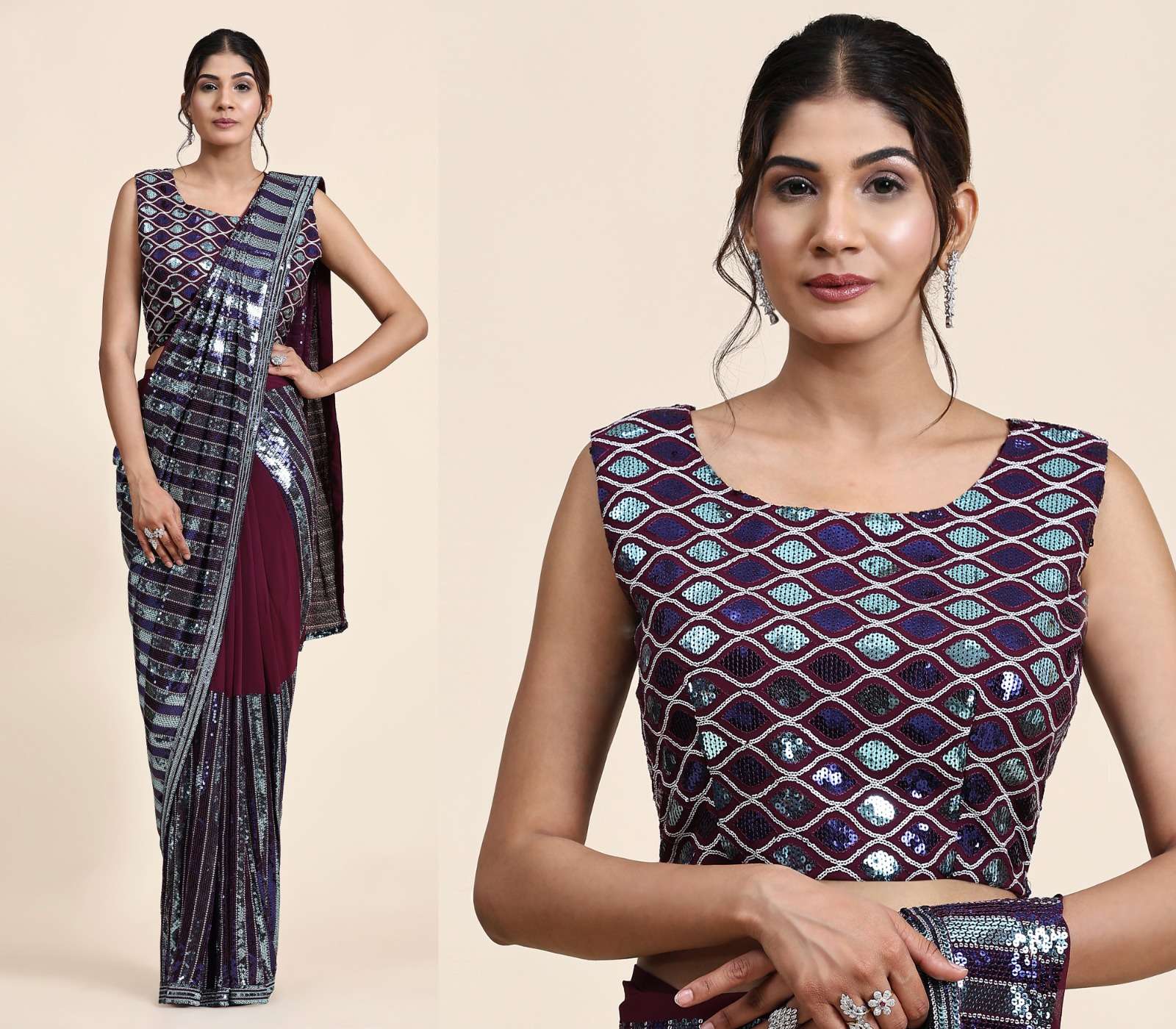 Amoha Trendz 254 Ready To Wear Georgette Saree Wholesale catalog