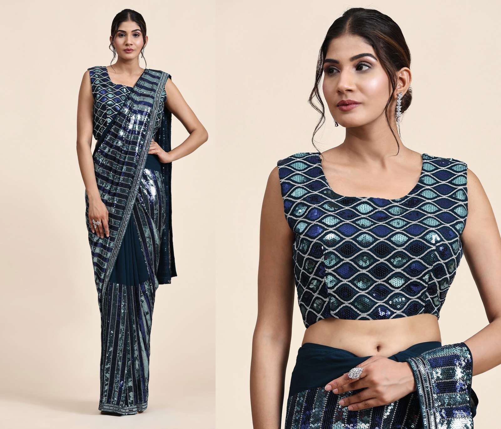 Amoha Trendz 254 Ready To Wear Georgette Saree Wholesale catalog