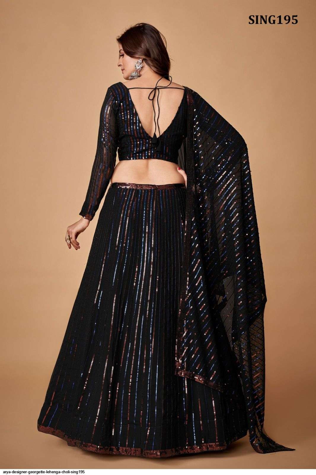 ARYA DESIGNER GEORGETTE LEHENGA CHOLI SING195 Wholesale catalog