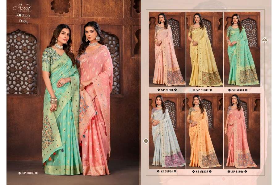 Aura Dorai Vol 18 Exclusive Cotton Saree Wholesale catalog