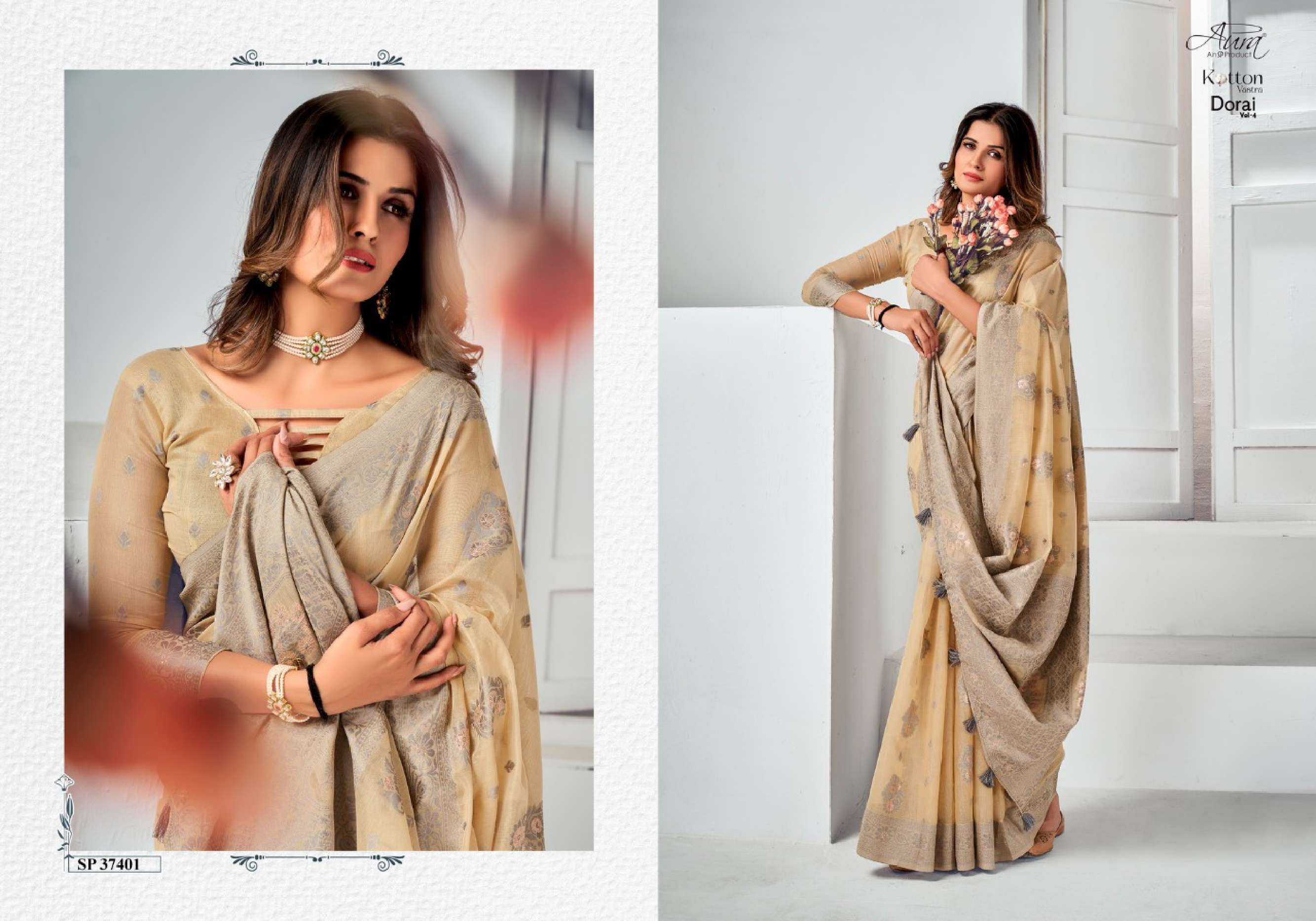 Aura Dorai Vol 4 Casual Printed Cotton Saree Wholesale catalog