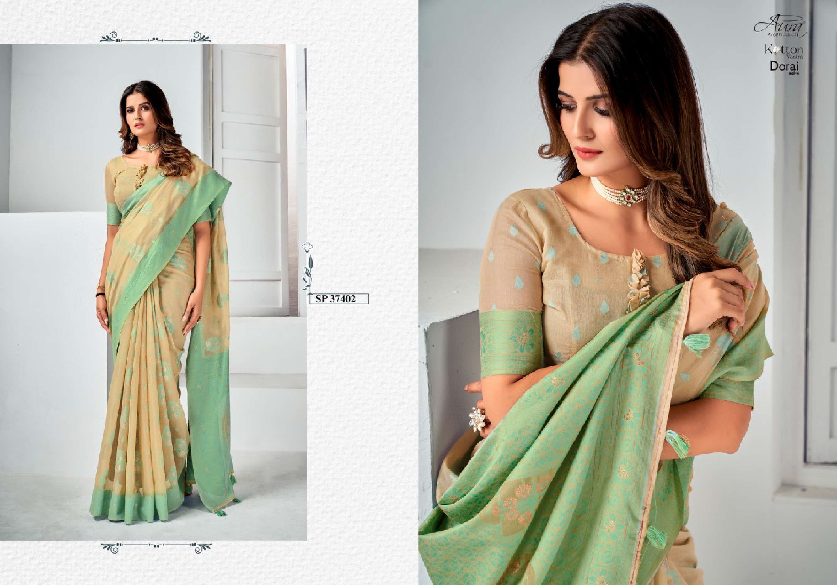 Aura Dorai Vol 4 Casual Printed Cotton Saree Wholesale catalog