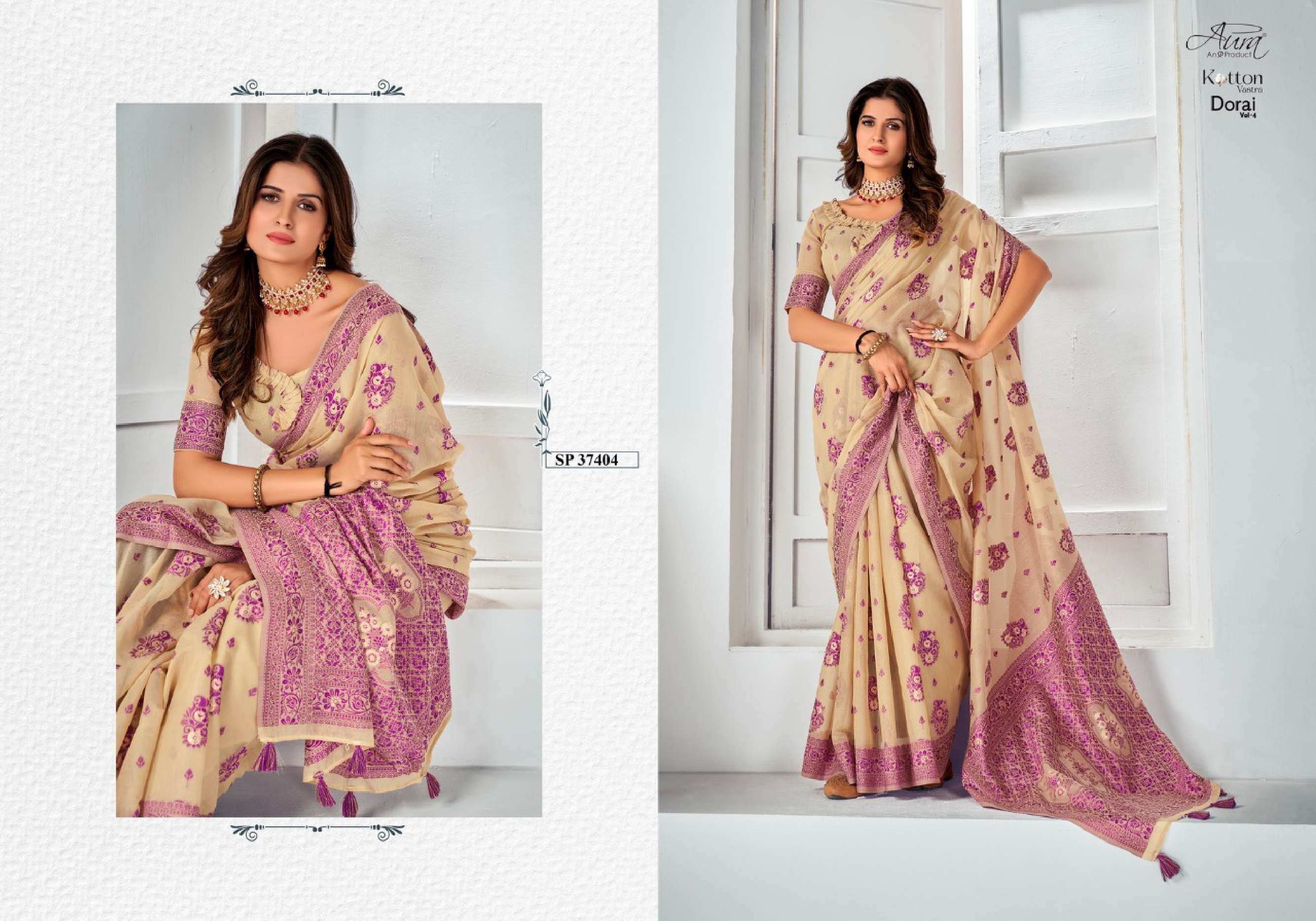 Aura Dorai Vol 4 Casual Printed Cotton Saree Wholesale catalog