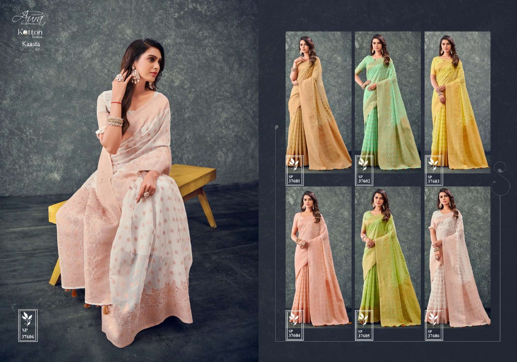 Aura Kaasta Vol 7 Printed Cotton Fancy Saree Wholesale catalog